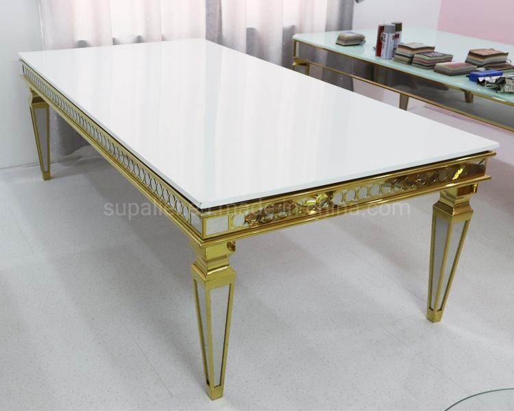Rent Modern Luxury Wedding Table With White MDF Wood Top