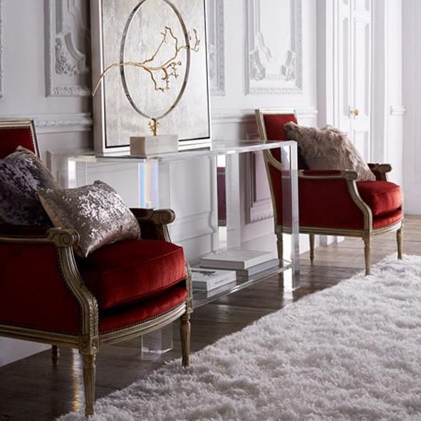 Chrome Plating Frames Mirror Modern Acrylic Glass Coffee Table