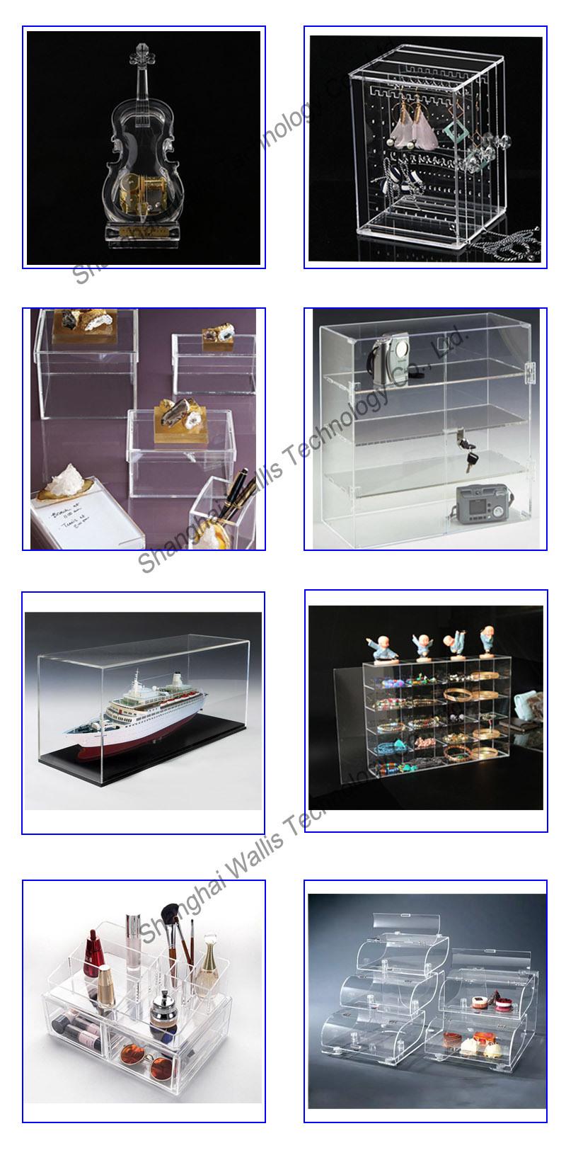 Rotating Clear Acrylic Organic Glass Perfume Display Cabinet