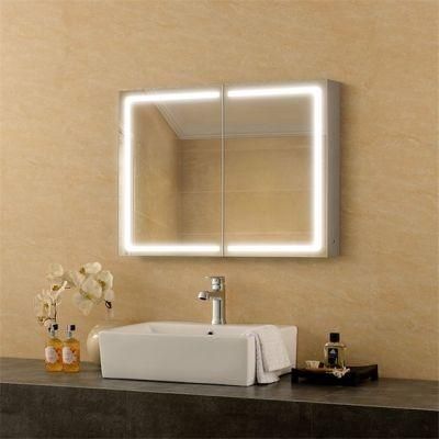 Single Double Triple Door Home Decor Decorative Wall Mounted Semi Recessed Bathroom Kitchen LED Medicine Mirror Vanity Cabinet