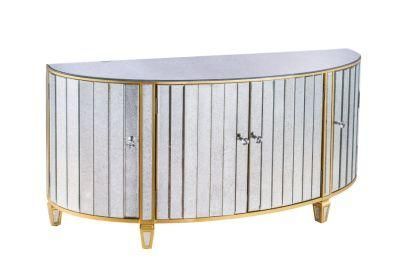 Simple Style High Quality Compact Silver Glass Small Mirrored Sideboard