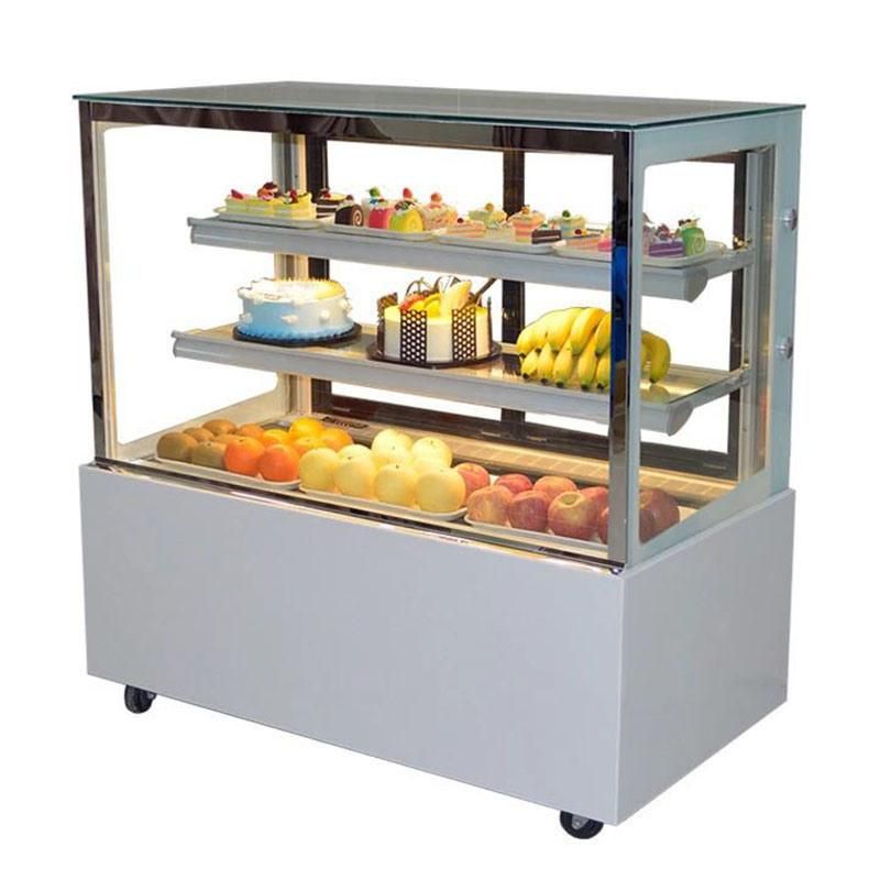 Curved Glass Vertical Cake Display Refrigerator Chiller Showcase Cake Display Fridge