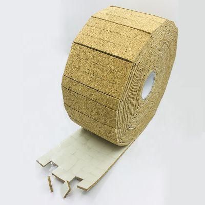 Self-Adhesive Square Cork Spacers Pads for Glass Protecting 25X25X5mm Cork + 1mm Cling Foam on Rolls