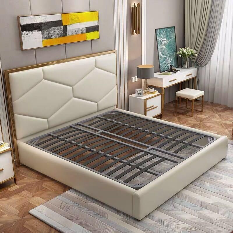 High Quality Best Price Wooden Bedroom Furniture Set King Size Bed with Storage Modern Adult Double Queen Size Leather Bed