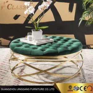 Luxury Furniture Velvet Top Coffee Table for Home