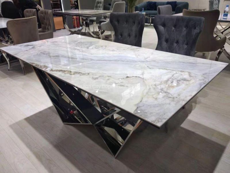 2021 New Design Dining Table with Sintered Stone Top