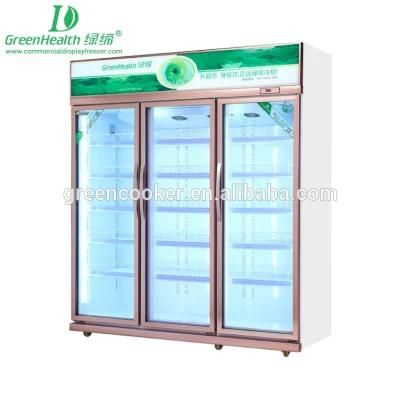 Large Capacity Supermarket Upright Used Glass Door Display Freezers Showcase