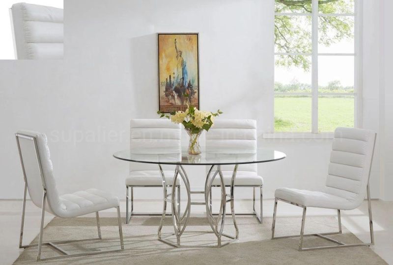 American Modern Low Price Metal Stand Dining Table Set for Home