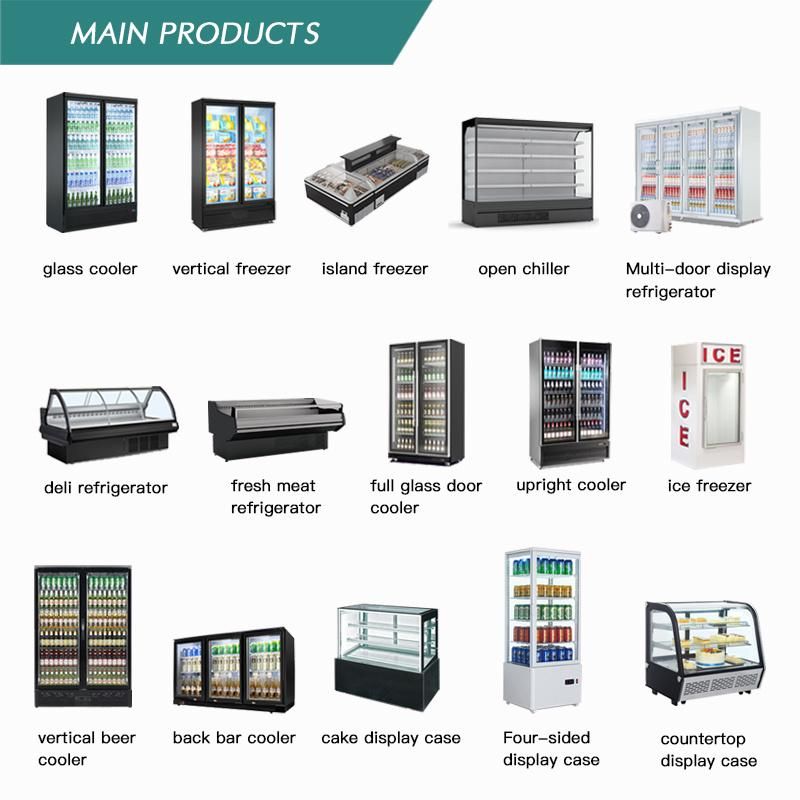 Supermarket Frozen Food 4 Glass Door Industrial Upright Freezer Showcase