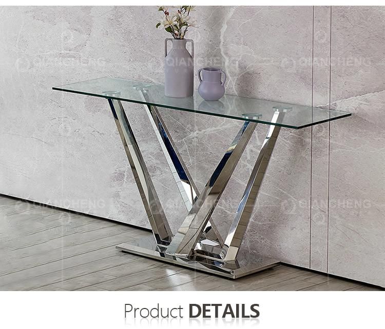 Glass Top Cabinet Table for Living Room