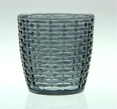 Sparkle T-Light Glass Candle Holder 9X9X9cm-Grey