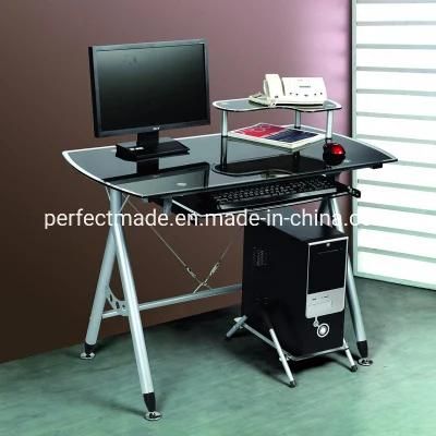 Office Home Black Tempered Glass Computer Desk