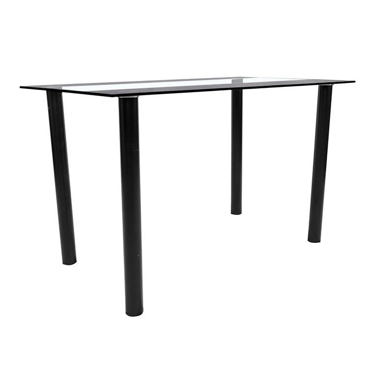 Modern Design White and Black Dining Table with Tempered Glass