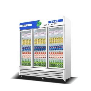 Commercial Beer Freezer Vertical Supermarket Beverage Glass Door Display Cabinet