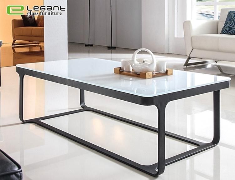 Reinforced Stainless Steel Legs Square Glass Top Coffee Table