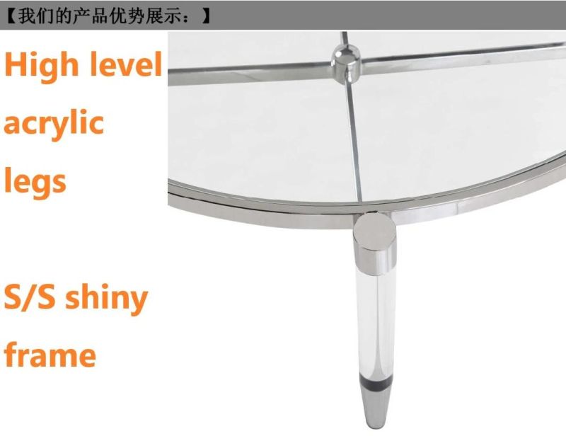 Modern Acrylic Console Table Stainless Steel Sofatable