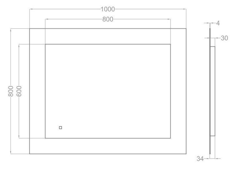 China Factory Made Warm White Light LED Mirror for Bathroom Decoration