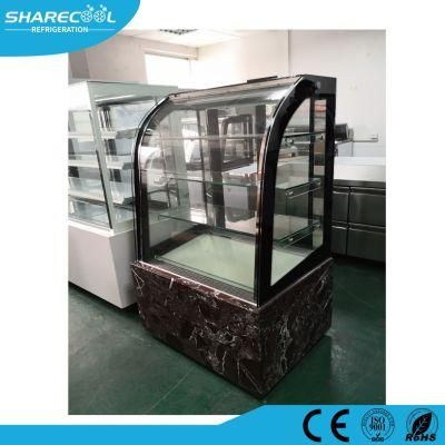 Fan Cooling Cake Shop Refrigerator Cabinet with Marble Base