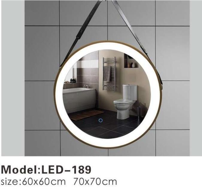 Round Diamond LED Backlit Decorative Smart Wall Glass Bathroom Mirror