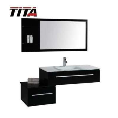 Lacquered Modern Bathroom Cabinet with Tempered Glass Basin T9014b