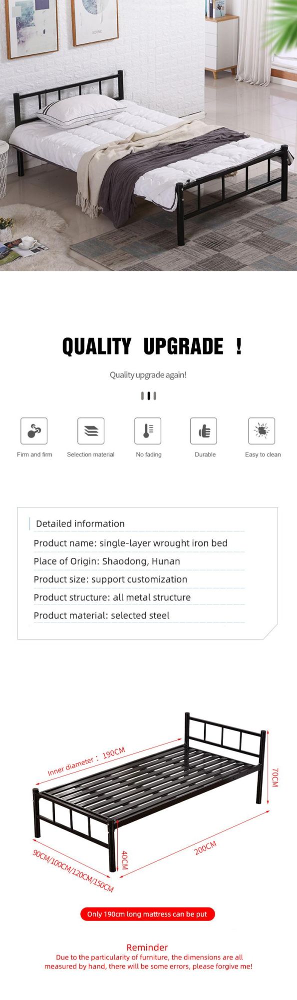 Bedroom Furniture Iron Bunk Beds Steel Double Beds for Adults