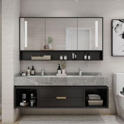 Australia Fremantle White Shaker Door Design Matt Bathroom Cabinet with Waterfall Countertop