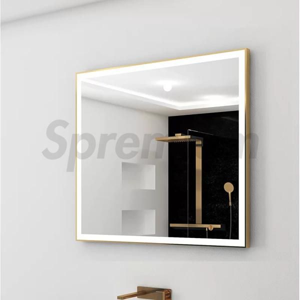 Wholesale Luxury Home Decorative Rectangle Black Aluminum Frame Smart Mirror Wholesale LED Bathroom Backlit Wall Glass Vanity Mirror