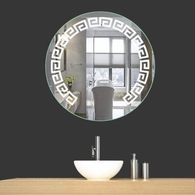 5mm Hotel Residential Round Shape Bathroom Wall Mounted LED Lighted Mirror with Magnifier