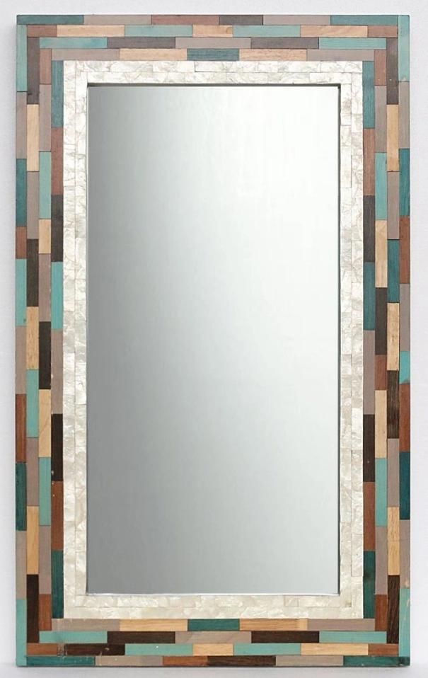 Factory Handmade Wood Mirror Large Size Bathroom Mirrors Colorful Mirror Home Decoration Furniture (LH-M170713)