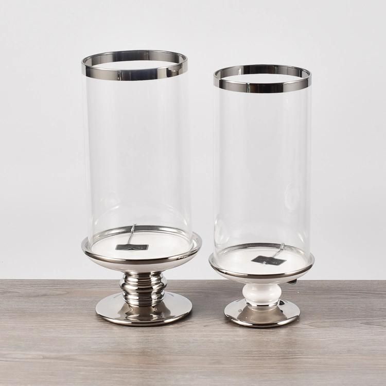 Modern Glass Candlestick Glass Empty Glass Candle Holders for Wedding