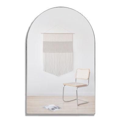 Small Silver Arch Farm House Bathroom Contemporary Wall Mirror