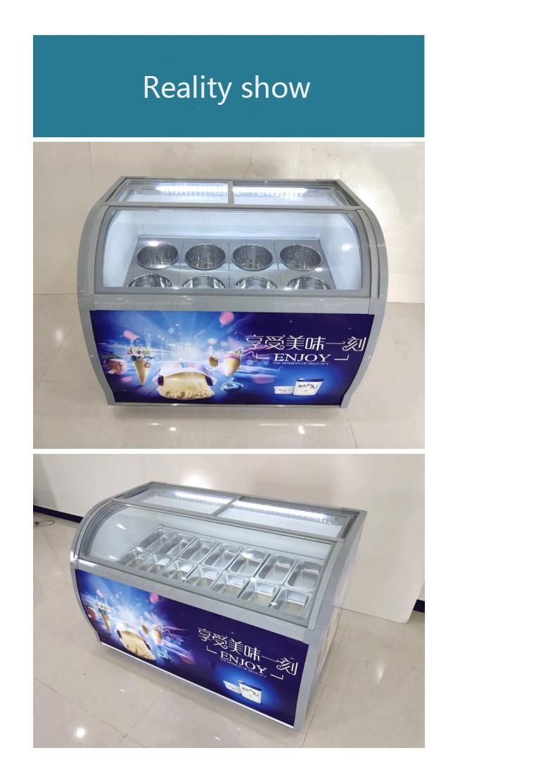 Cxyg-176 Frozen Food Freezer, Ice Cream Chest Freezer with Double Sliding Glass Doors, Supermarket Display Freezing Cabinet