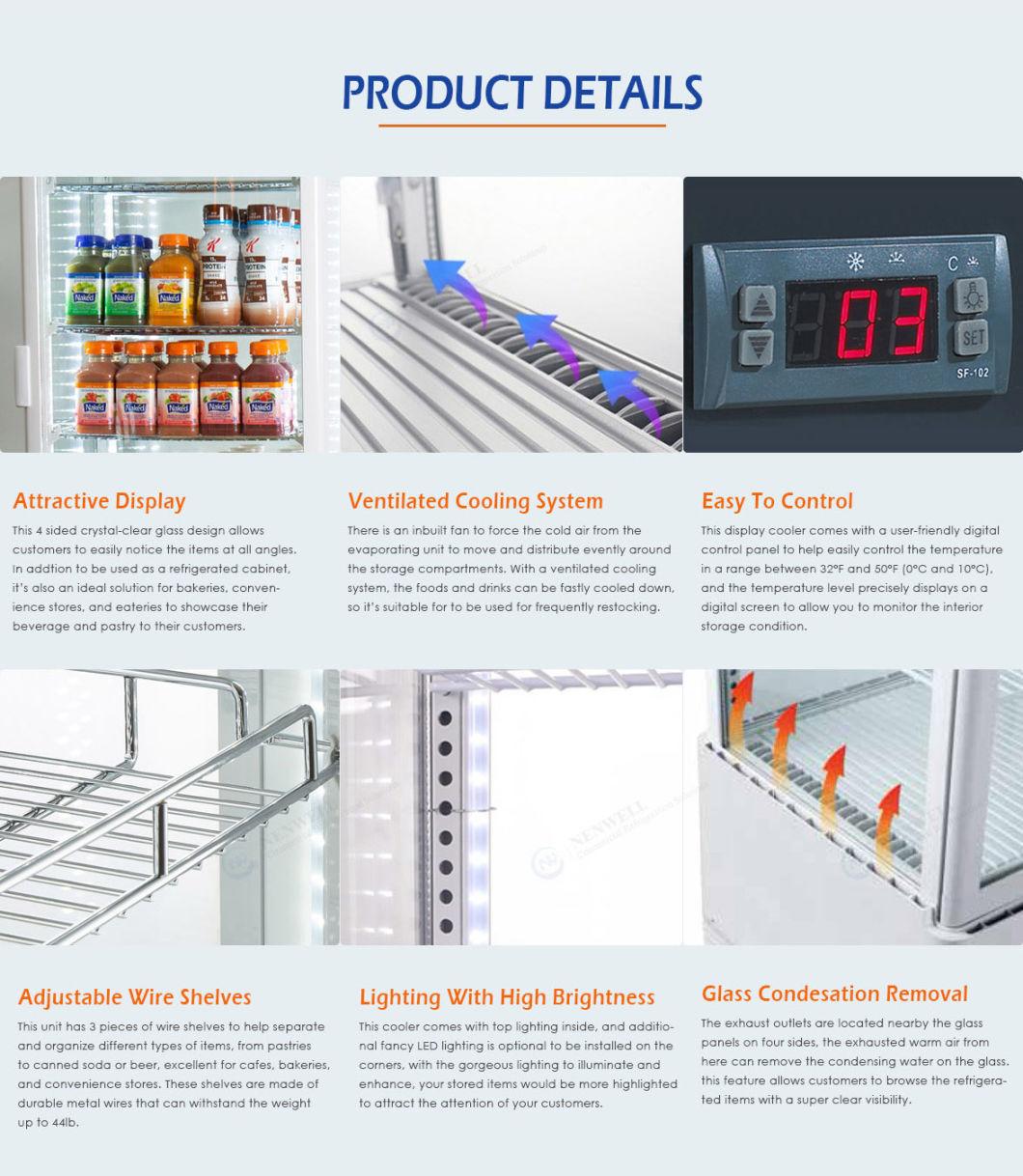 Commercial Beverage 4 Side Glass Display Showcase for Shopping Mall & Supermarket (NW-RT235L-3)