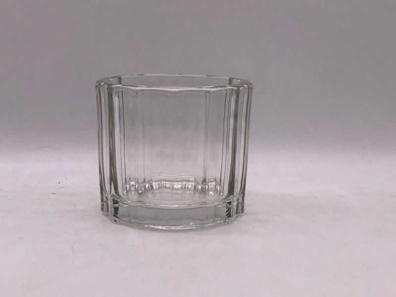 Transparent Glass Candle Holder for Home Decoration and Festival Celebration