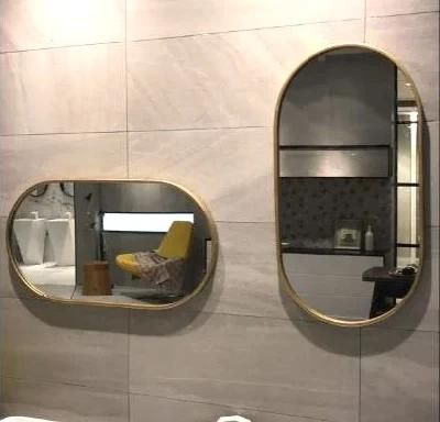Modern Oval Pattern Decorative Glass Mirror Wall Mounted Makeup Aluminium Bathroom Mirror