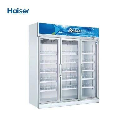 Frost Free Coca Cola and Pepsi Cold Beverage 3 Glass Doors Showcase Chinese Manufacturer