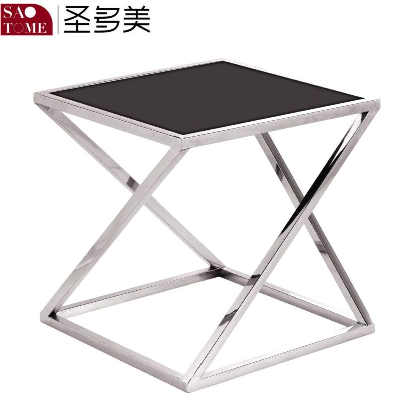 Modern Practical Stainless Steel Glass Coffee Table