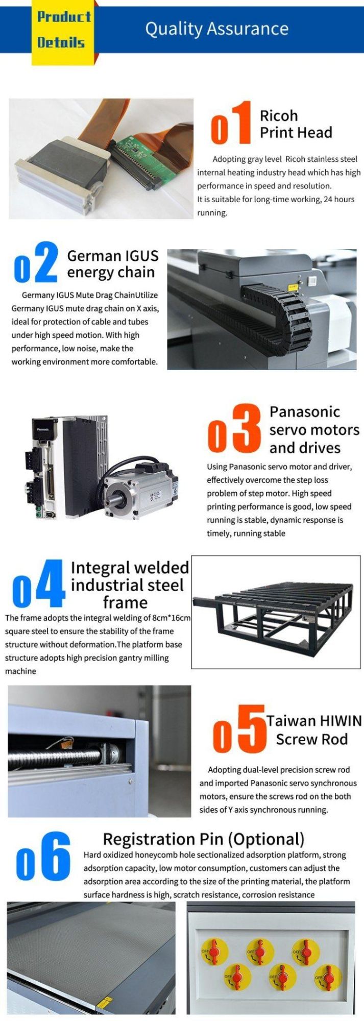 Industrial Large Format Digital Flatbed Printer UV Hybrid Printer