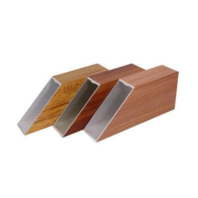 Wooden Grain Color Aluminium Extrusion Profile Powder Coating
