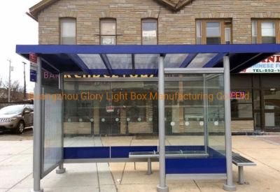 Outdoor Stainless Steel Structure Aluminum Alloy Frame Bus Shelter Advertising Light Box