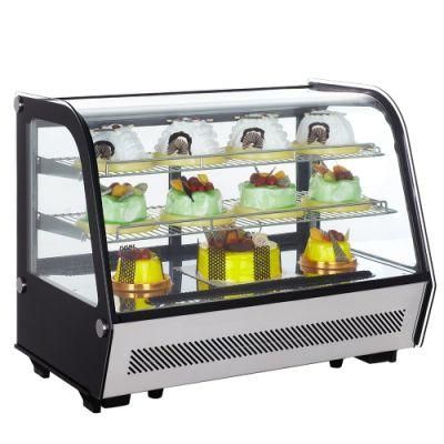 Three Layer Open Display Showcase Cooler Chiller Table Top Cake Showcase for Bakery