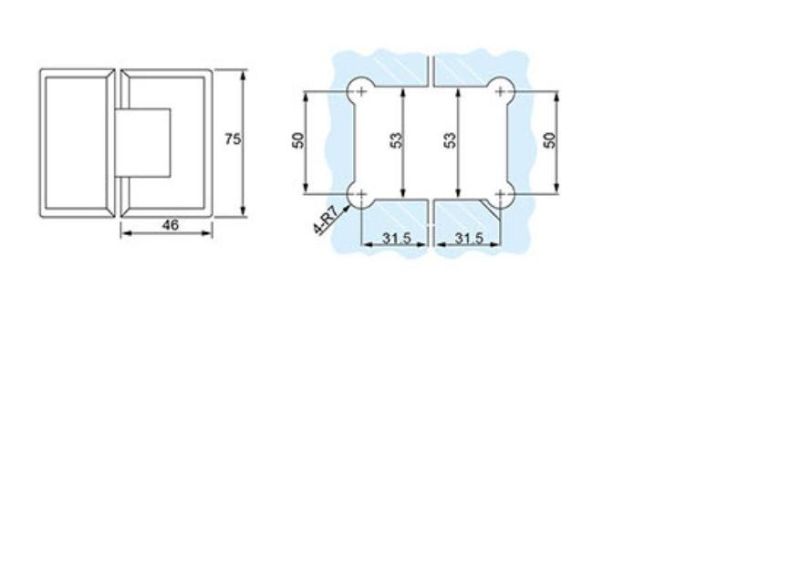 135 Degree Brass Bathroom Accessories Glass Door Hinge Glass Door Hardware Bright Chrome Finish