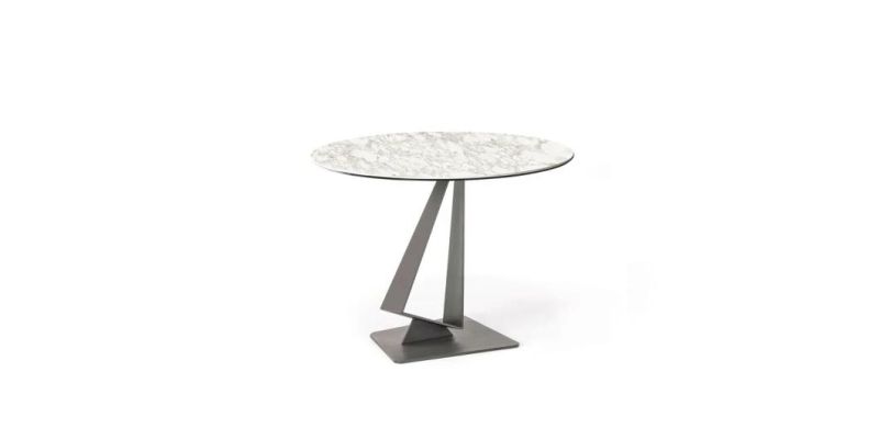 Cfd-10b Dining Table //Ceramic or Marble Top//Metal Coating Base