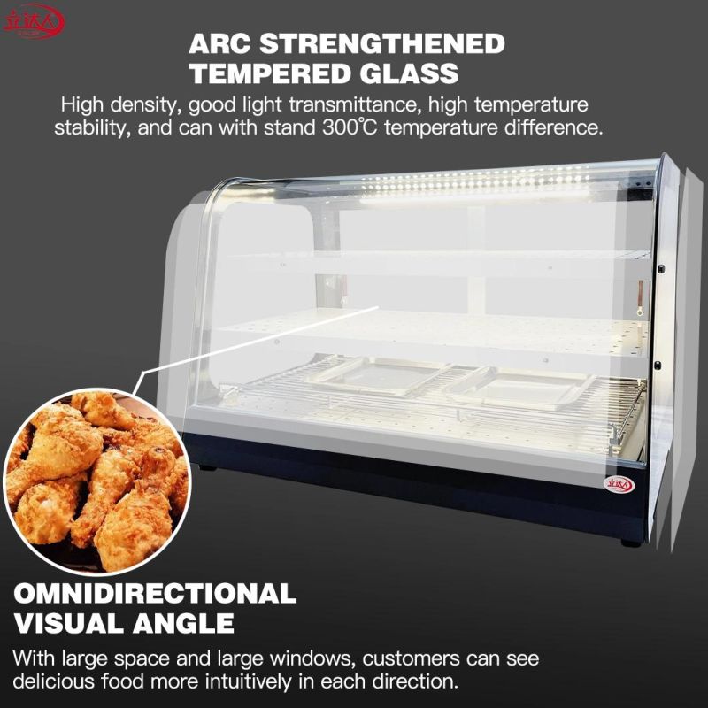 Best Selling 2 Layers Snack Food Warmer Display Warming Showcase with CE Approved