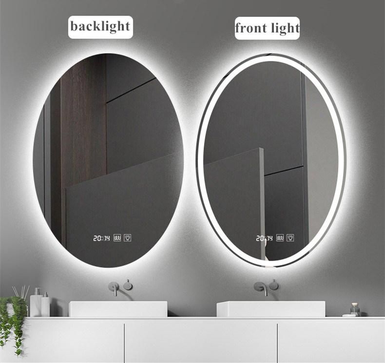 China Factory OEM Smart Touch Sensor Silver Glass Makeup Bathroom LED Mirror