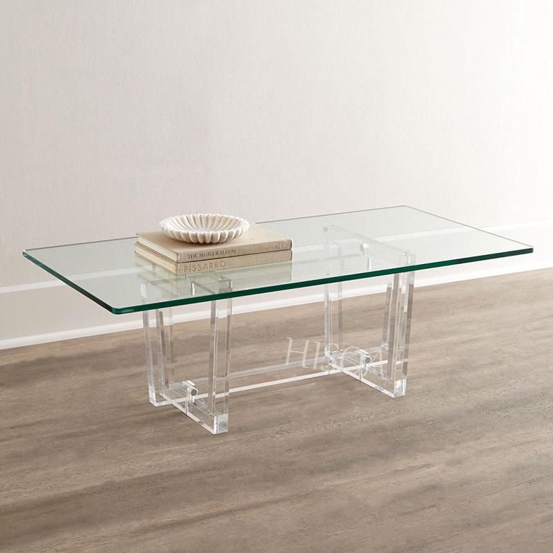 Acrylic Detachable Coffee Table Plexiglass Dining Table Hotel Crystal Glass Dining Car Acrylic Table