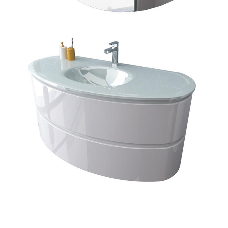 PVC Single Sink Bathroom Vanity European Luxury Hot Sale Ready Made Master Bathroom Mirror with Side Cabinet