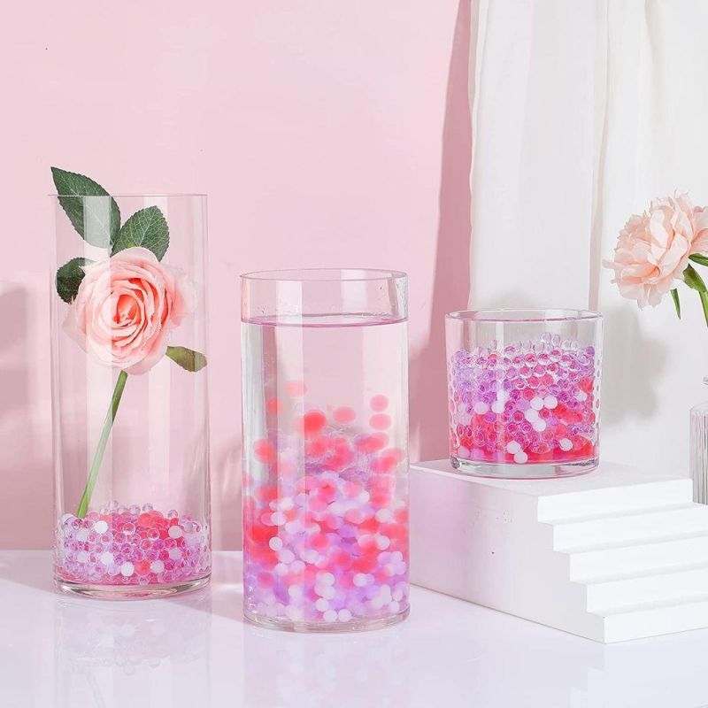 Customized Borosilicate Glass Cylinder Vases Multiple Size Candle Holder