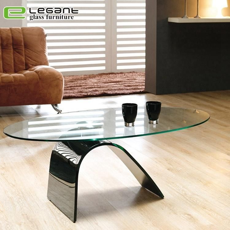 New Model Bent Glass Legs Black Large Center Coffee Table