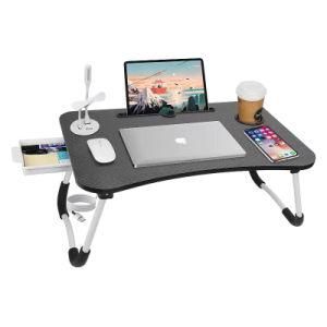Lazy Desk Laptop Desk Study Desk Portable Multi-Functional Folding with USB and Drawer for Home Office Computer Desk Foldable
